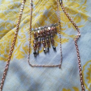 Bohemian rose gold glass earrings necklace set